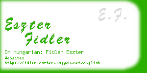 eszter fidler business card